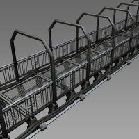不锈钢路梯3D模型：steel walk way model