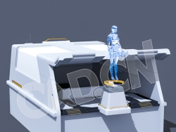 C4D科技城市未来城市悬浮数字人模型
