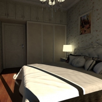 卧室C4D模型 Bedroom 3D model