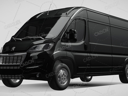 标致拳击手封闭车厢面包车货车2014款C4D汽车模型下载