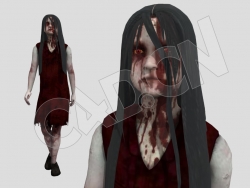 活死人丧尸女孩走路C4D动画模型 Living Dead