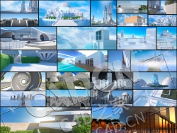 28个科技未来建筑智能城市概念造型高铁道路未来之城模型