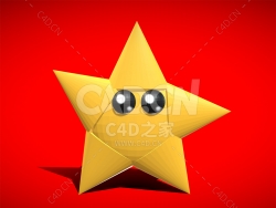 C4D萌化人心的可爱海星卡通模型下载