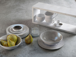 餐具C4D模型（茶杯 陶瓷碗 盘子 梨）genova ceramics pears scenected