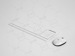 白色键盘鼠标 Keyboard and mouse C4D模型下载