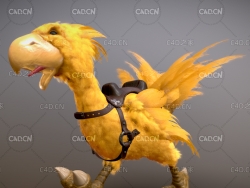 奔跑的鸵鸟鸡卡通游戏角色C4D模型 Chicken