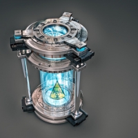 科幻隔离容器C4D模型 Sci-Fi Biohazard Container