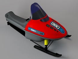 C4D低面电动雪橇车 滑雪车模型 Electric sled