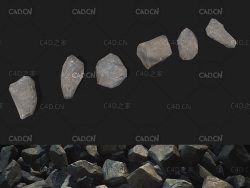 低面多边形石头 石块 Low-poly rocks