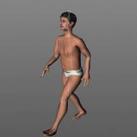 C4D裸体男人绑定模型（走路动作） man01 nude V8.5 mot 09