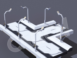 C4D未来城市T字形路口街道模型