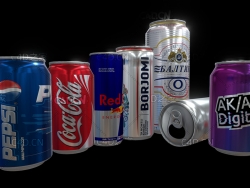 7个易拉罐饮料饼C4D模型 Can 3d model