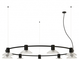Zero构成系列大号玻璃罩圆形轨道吊灯3D模型素材下载Compose Rail Circle Pendant Ligh