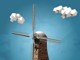 风车转动动画C4D模型 Cinema4D Windmill 3D Model For Render