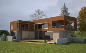 野外时尚别墅C4D FOR VRAY渲染工程文件 Villa