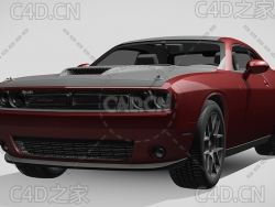 道奇挑战者汽车2017款C4D汽车模型下载