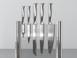 倒插的刀具套装厨房用品c4d模型下载