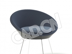 C4D圆形扶手椅模型 Round Armchair 3D Model