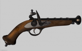 洋手枪C4D模型 The pistol 3D model