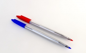 红色和蓝色的圆珠笔C4D模型 Red And Blue Pen