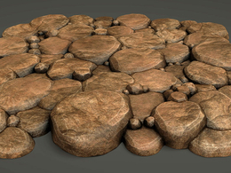 石头路面C4D模型 Rock Pavers