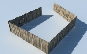 木头围栏C4D模型 Wooden fence