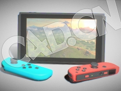 C4D低面卡通任天堂游戏手柄模型