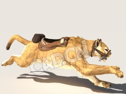 C4D美洲狮美洲金猫模型（包含骨骼绑定动画) Puma 3D Model