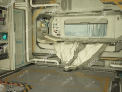 科幻飞船休息舱太空舱scifi bedroom