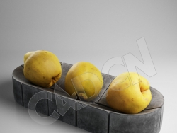 C4D新疆水果榅桲模型 Quince