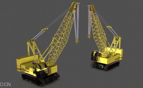 履带起重机、吊车C4D模型 C4D 3D Model Cinema4D Construction Crawler Crane