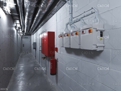 地下室管道走廊3D模型 basement