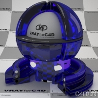 vray for c4d材质： Dark Blue Glass by Laurent A