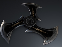 旋转的三片刀锋武器C4D模型 Blade weapon