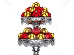 圣诞餐桌装饰双层银盘彩灯 CHRISTMAS TABLE DECORATION 4