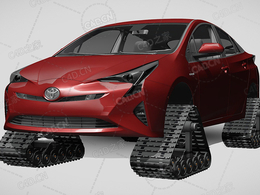 丰田普锐斯履带式家用汽车轿车2017款C4D汽车模型下载