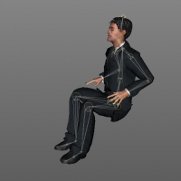 商业男士C4D绑定(坐下动作)模型 man 12