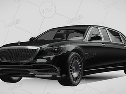 梅赛德斯迈巴赫s650普尔曼汽车豪华轿车2019款C4D汽车模型下载