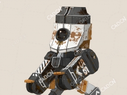 卡通钢铁生锈机器人里拉动画C4D模型Leela