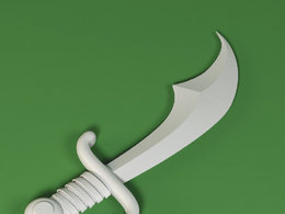 低面卡通海盗之剑图标模型pirate Sword