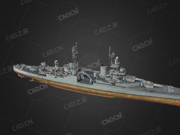 美国海军印第安纳波利斯号巡洋舰重型巡洋舰C4D模型下载Indianapolis 3d model