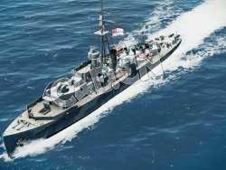 C4D海军舰艇军舰舰船-黑天鹅级轻型护卫舰模型 Black Swan Sloop 3d Model