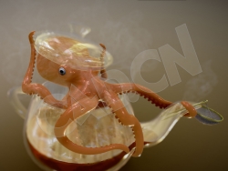 缠绕在茶壶上的章鱼C4D模型