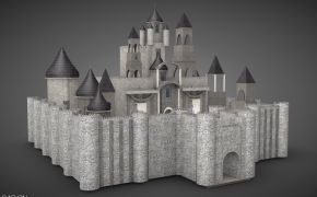 石头城堡C4D模型 Castle