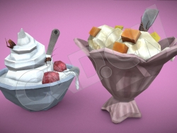 低面多边形甜点冰淇淋模型 Cockroaches Dessert