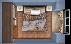 单人卧室C4D for VRAY渲染工程 Single bedroom
