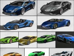 14辆兰博基尼汽车3D模型 Lamborghini Car 3D Models Collection 2019-2022