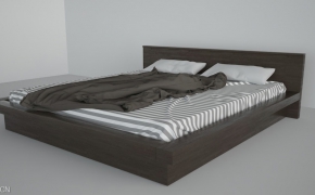 家具模型——双人床C4D模型 Double bed 3 d model