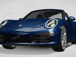 保时捷911-targa-4豪华汽车跑车超跑2014款C4D汽车模型下载