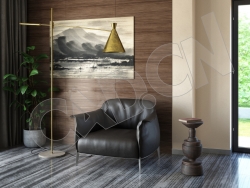 C4D书房单人皮沙发模型 sofa 3d model